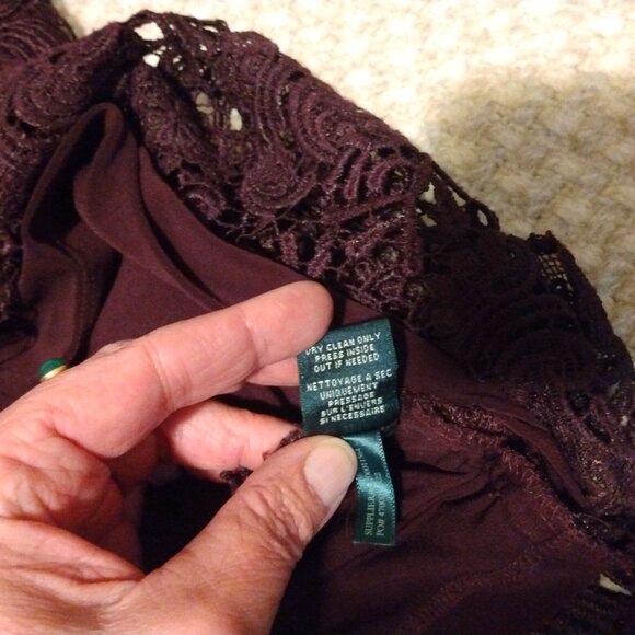 Lauren Ralph Lauren Lace Cocktail Dress 8 Lined Sleeveless Wedding Evening - Picture 9 of 15